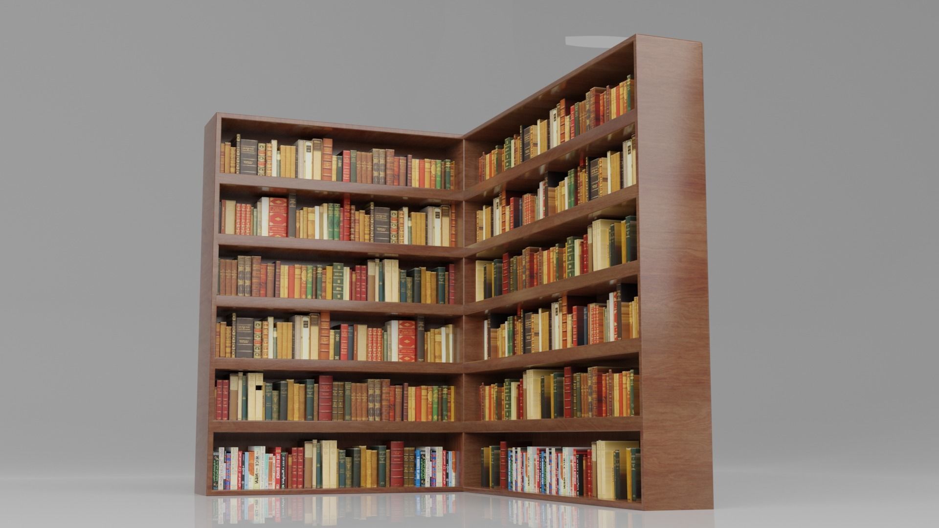 BOOKCASE AND BOOKS BLOCKS LOW POLY Low-poly 3D model_3