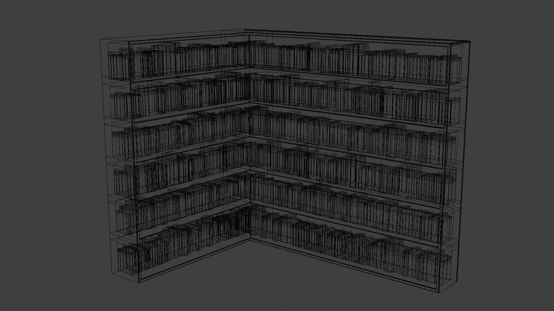 BOOKCASE AND BOOKS BLOCKS LOW POLY Low-poly 3D model_4