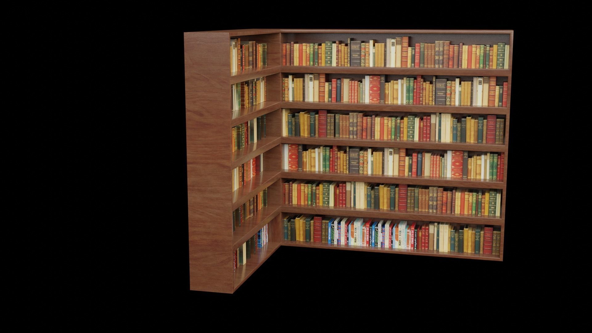 BOOKCASE AND BOOKS BLOCKS LOW POLY Low-poly 3D model_8