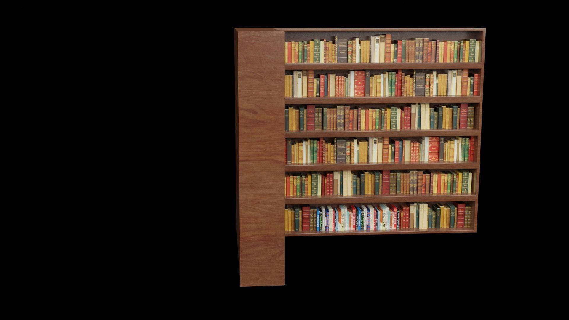 BOOKCASE AND BOOKS BLOCKS LOW POLY Low-poly 3D model_6