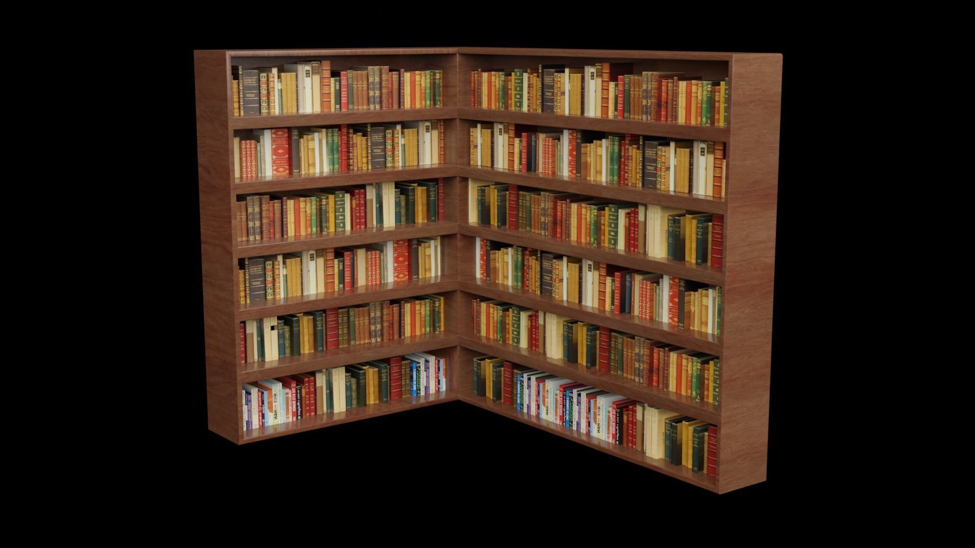 BOOKCASE AND BOOKS BLOCKS LOW POLY Low-poly 3D model_10