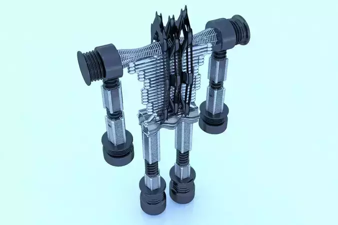 Robot Cyborg Jumper Character Sci Fi