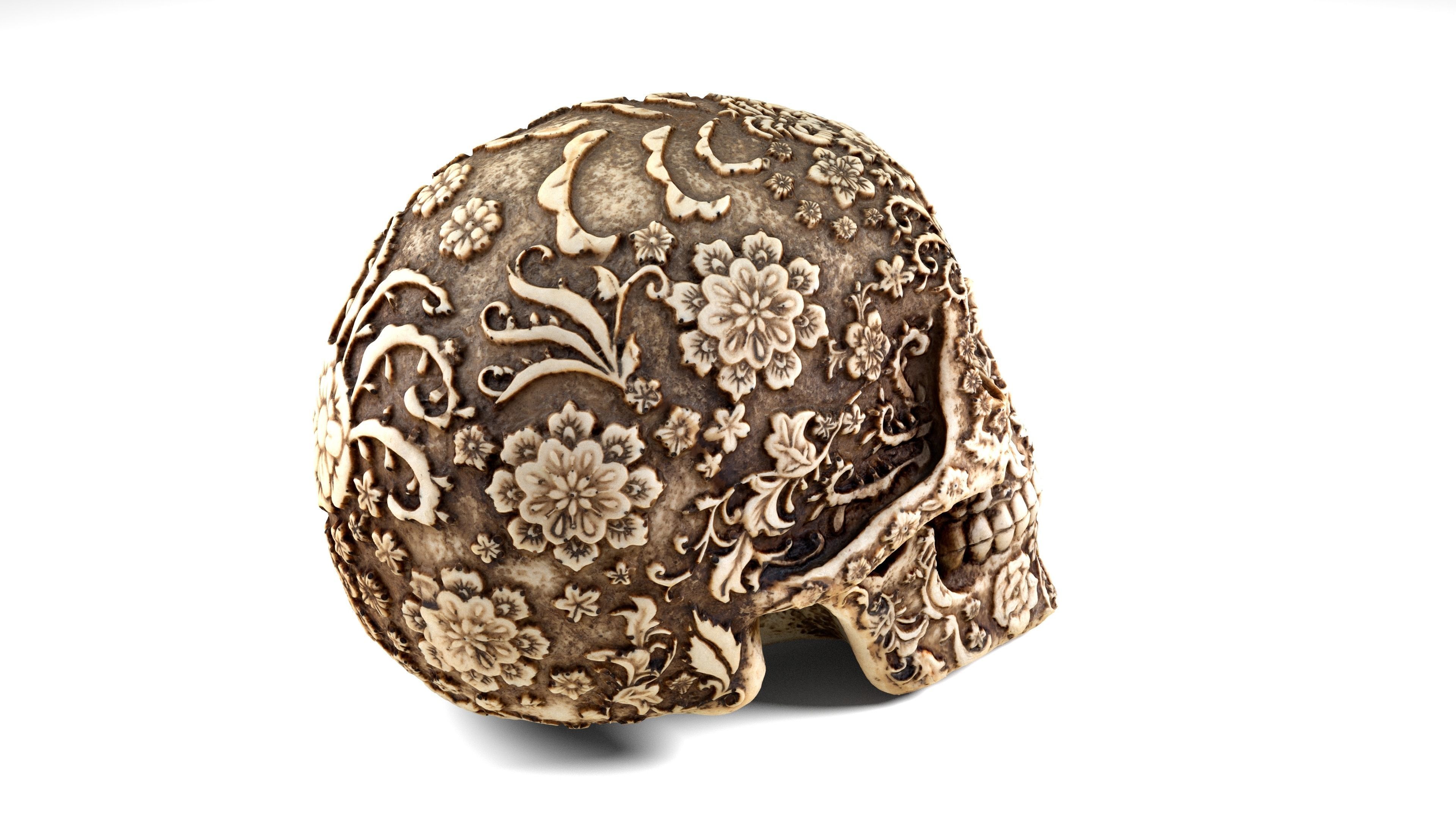 Sugar Skull Calavera Low-poly 3D model_4