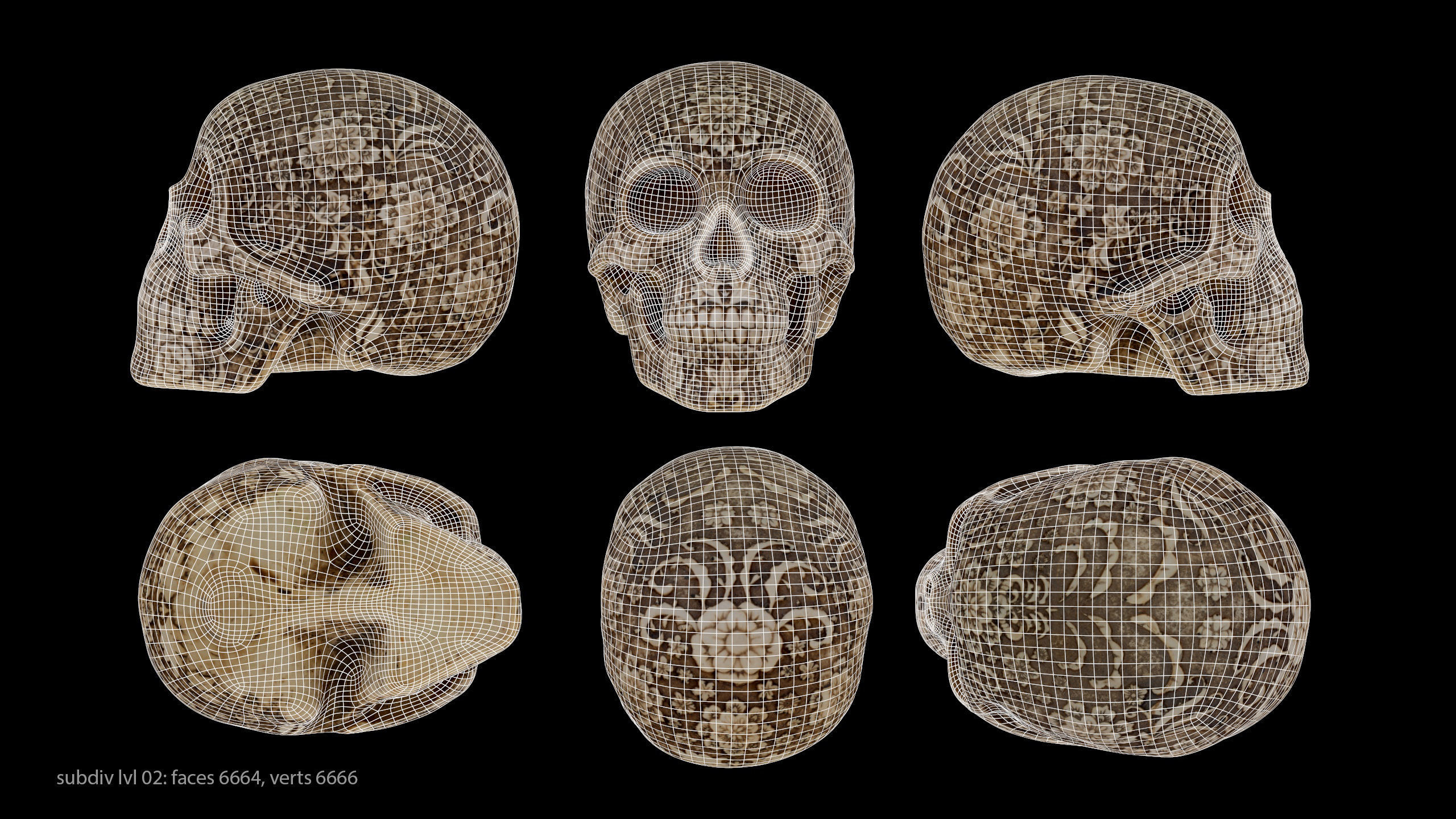 Sugar Skull Calavera Low-poly 3D model_20