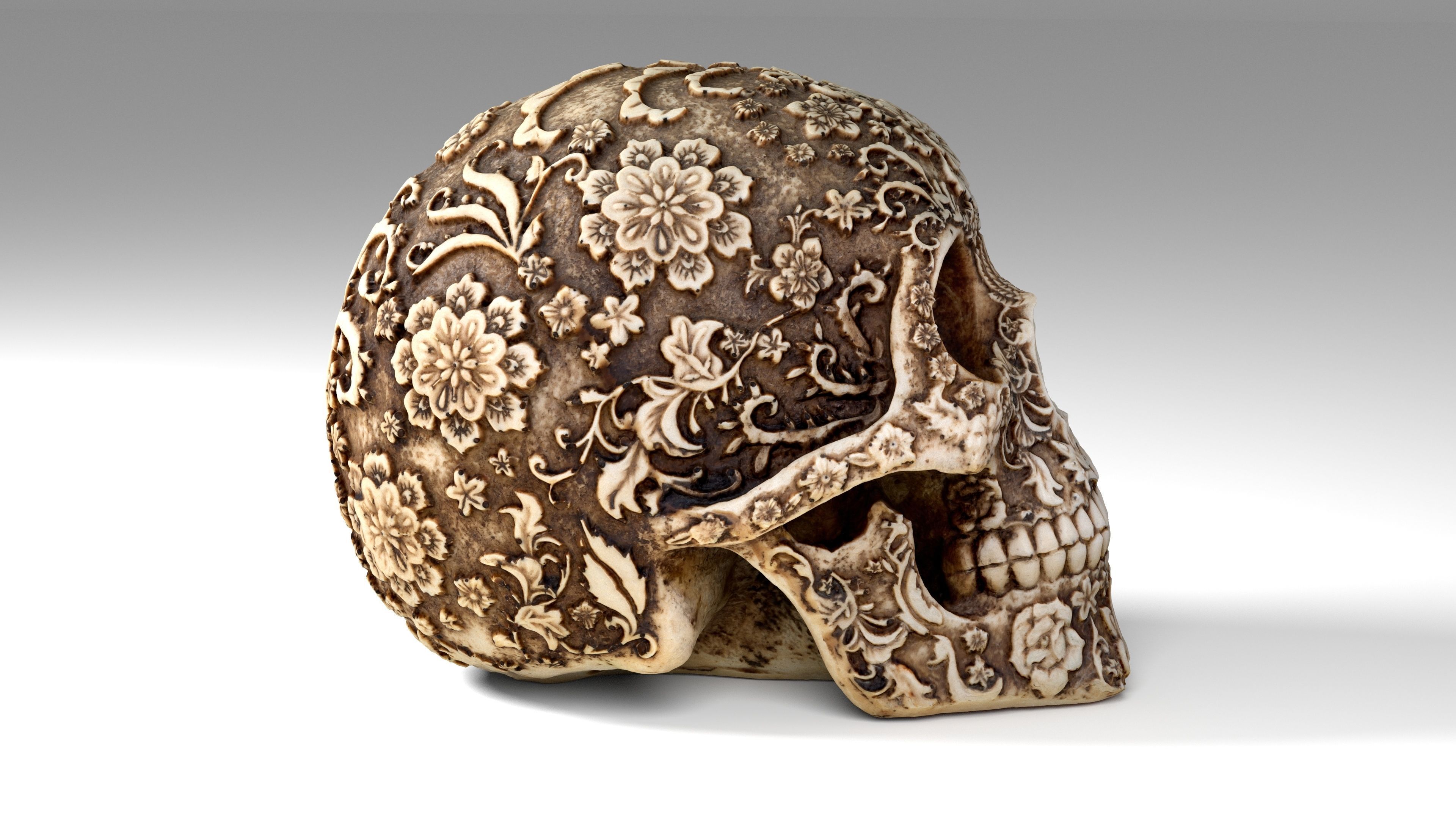 Sugar Skull Calavera Low-poly 3D model_7