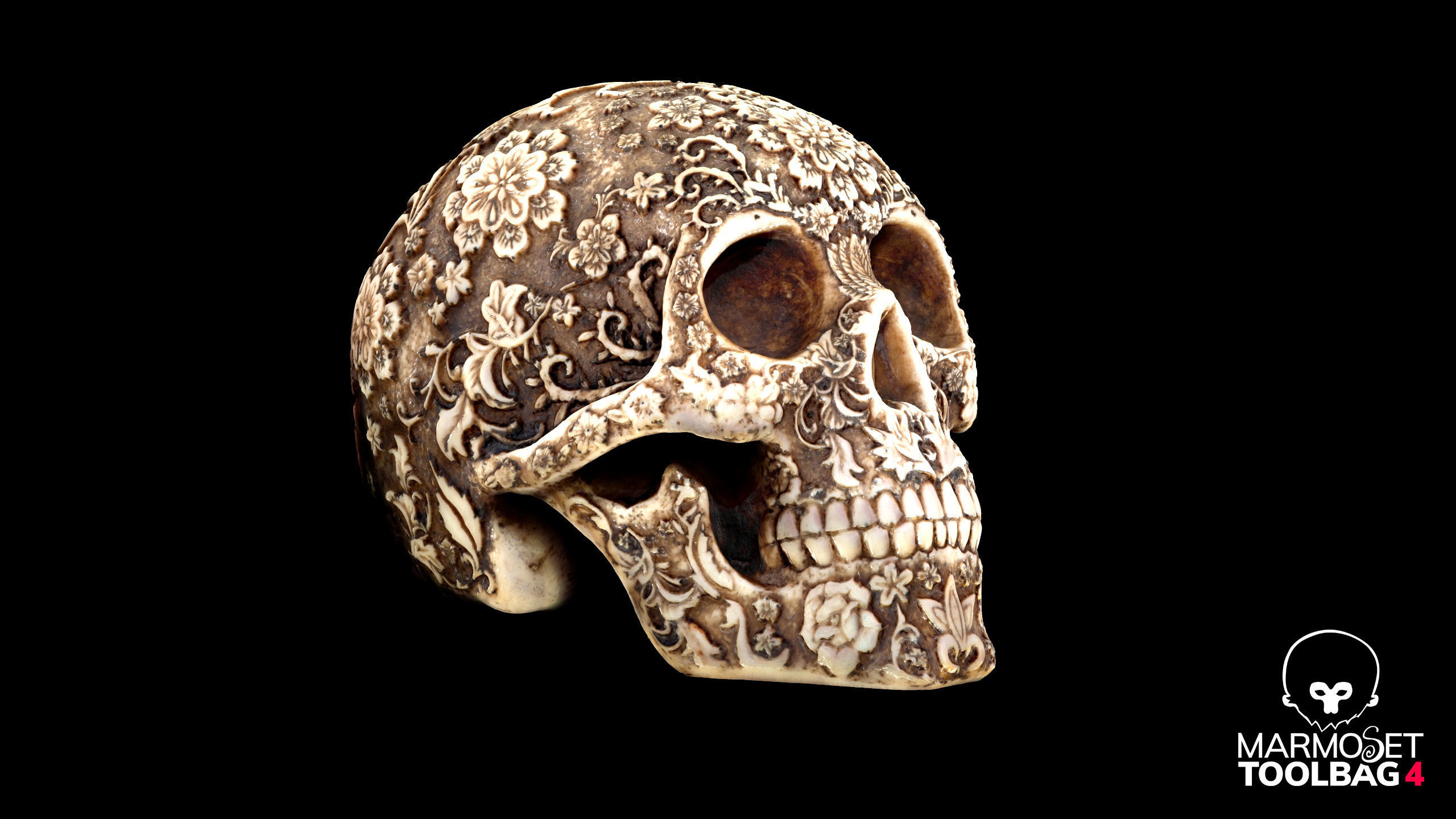 Sugar Skull Calavera Low-poly 3D model_17