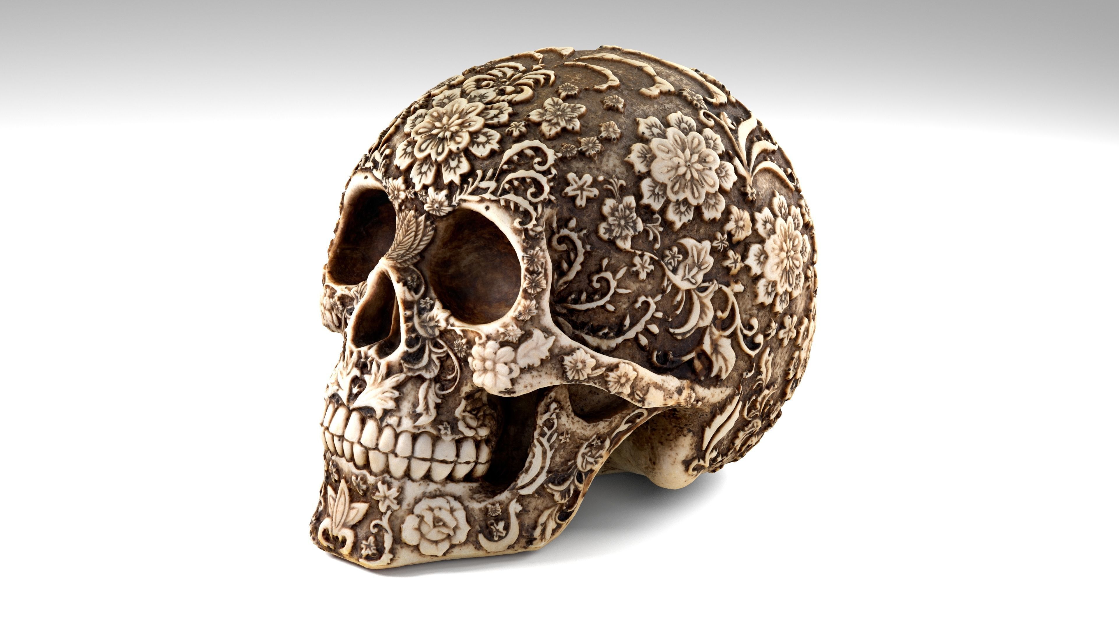 Sugar Skull Calavera Low-poly 3D model_2