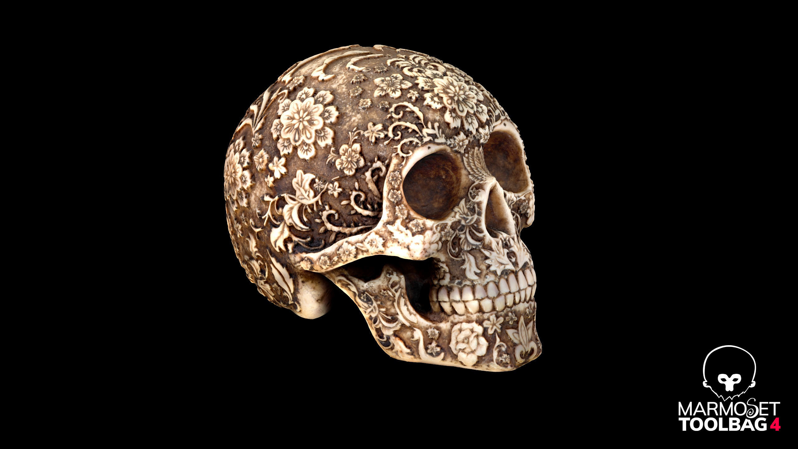 Sugar Skull Calavera Low-poly 3D model_16