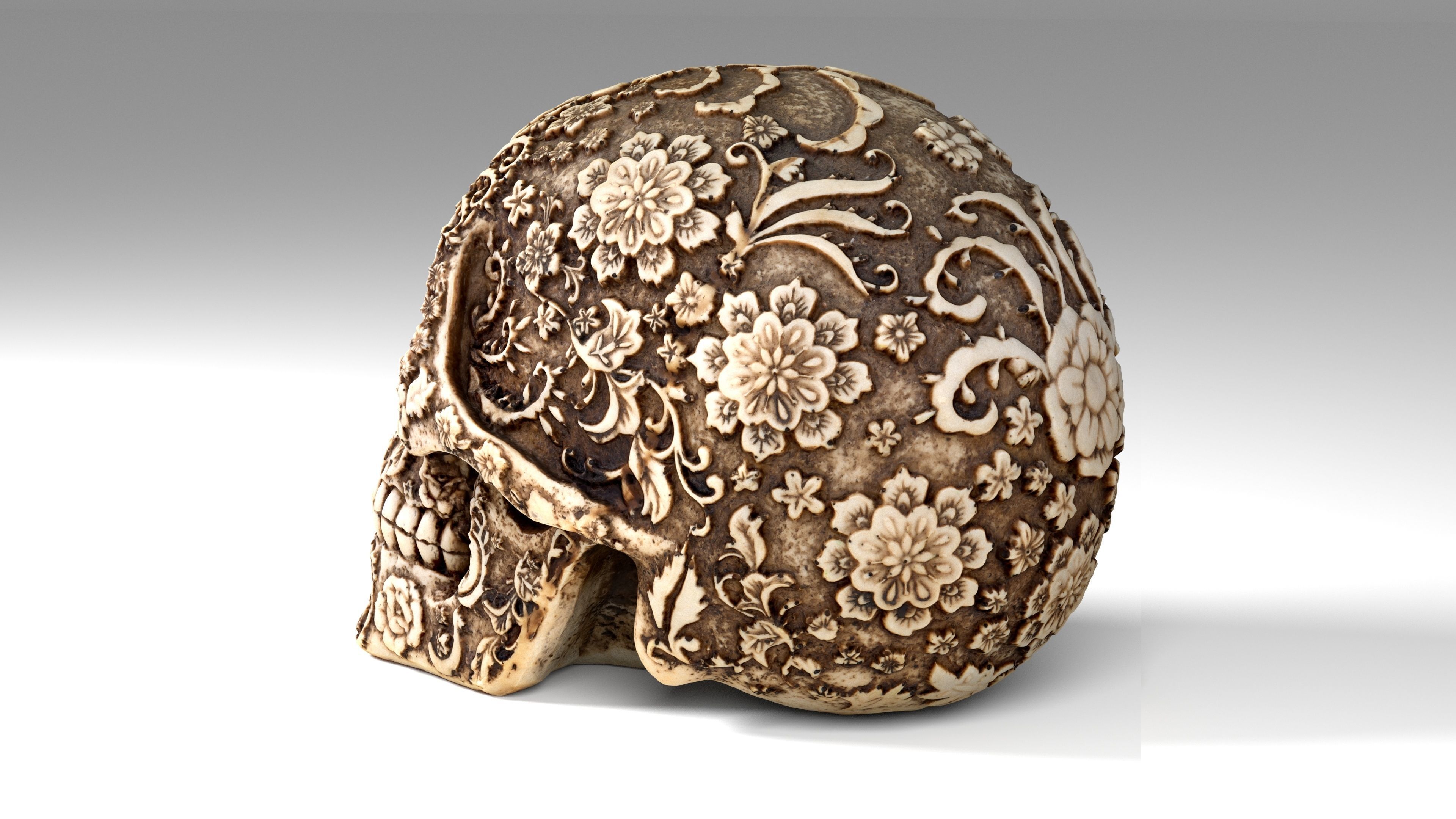 Sugar Skull Calavera Low-poly 3D model_8