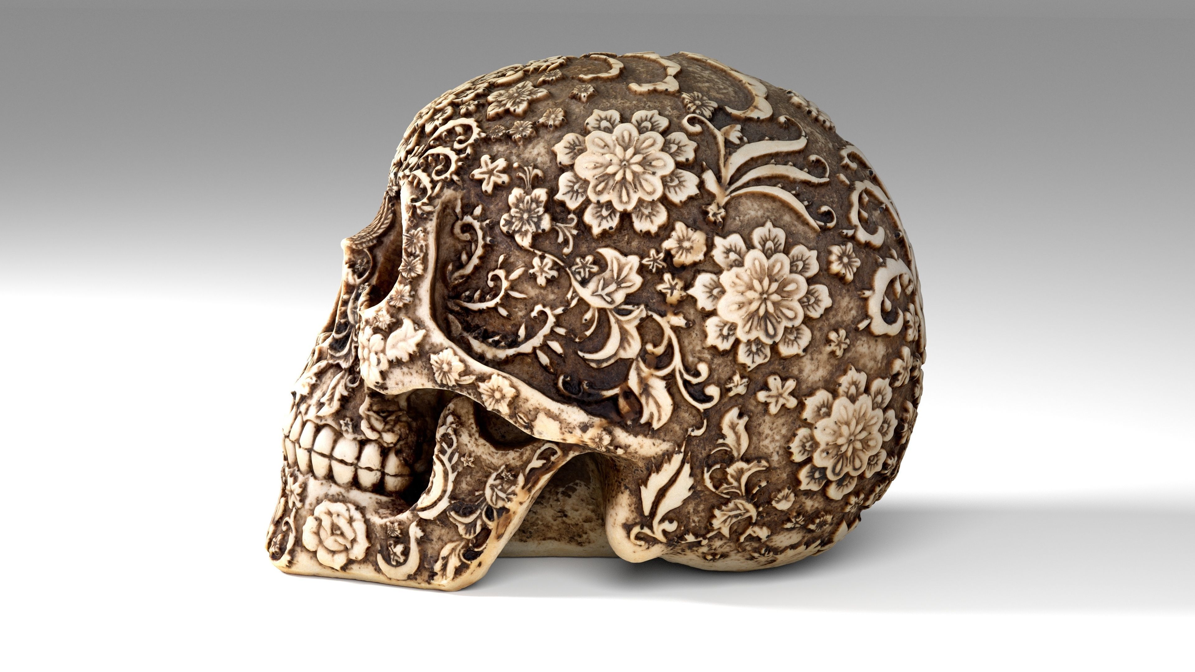 Sugar Skull Calavera Low-poly 3D model_6