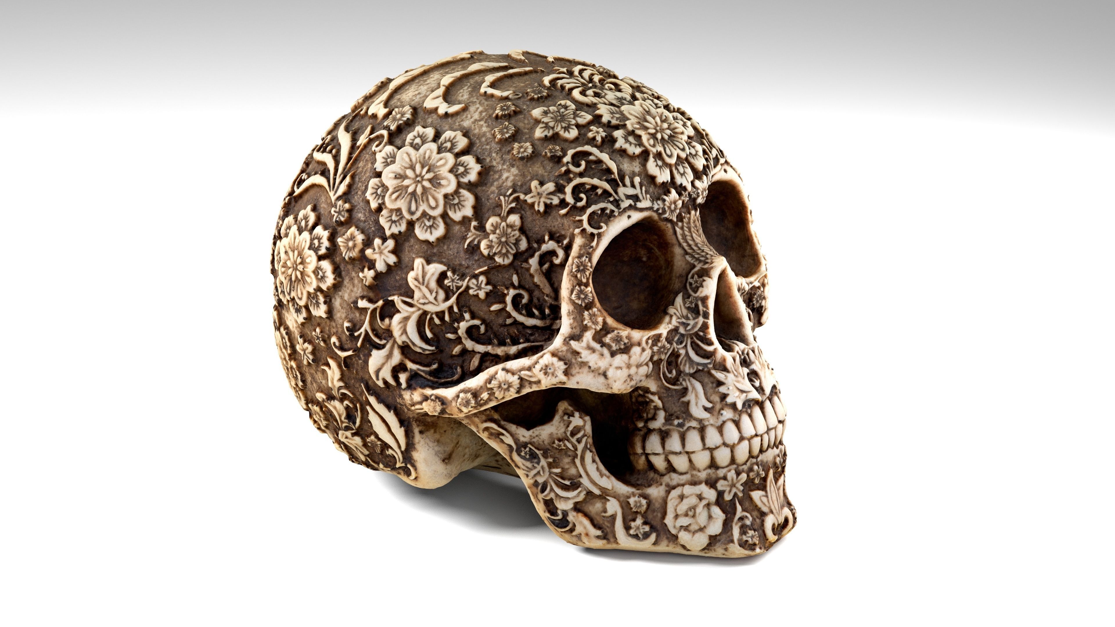 Sugar Skull Calavera Low-poly 3D model_1