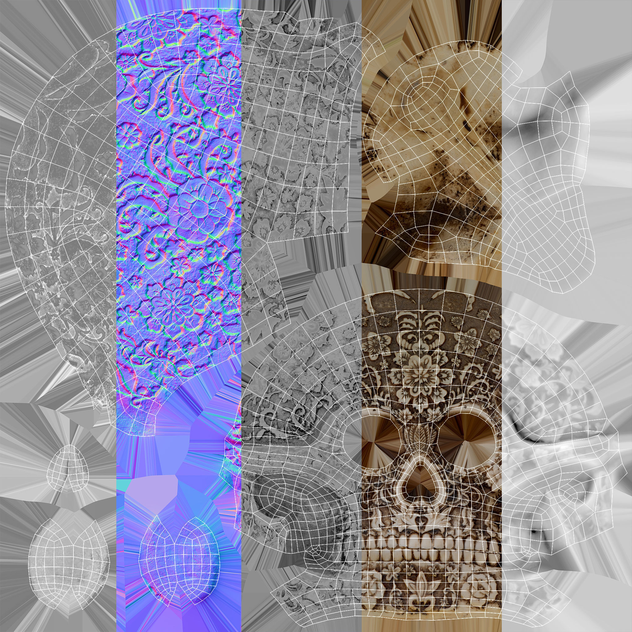 Sugar Skull Calavera Low-poly 3D model_22