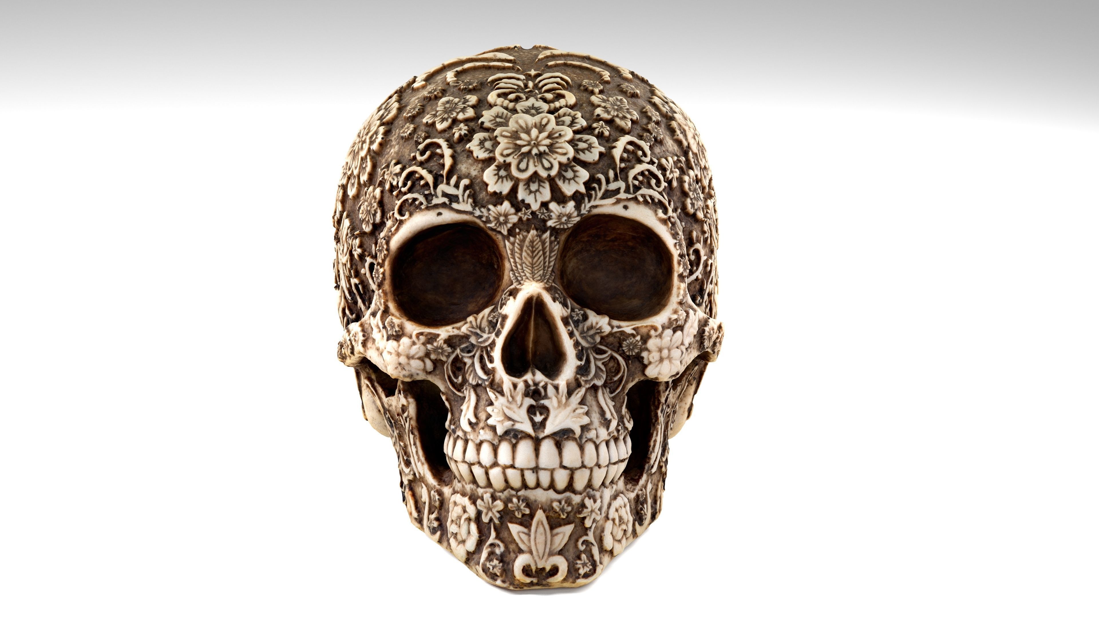 Sugar Skull Calavera Low-poly 3D model_3