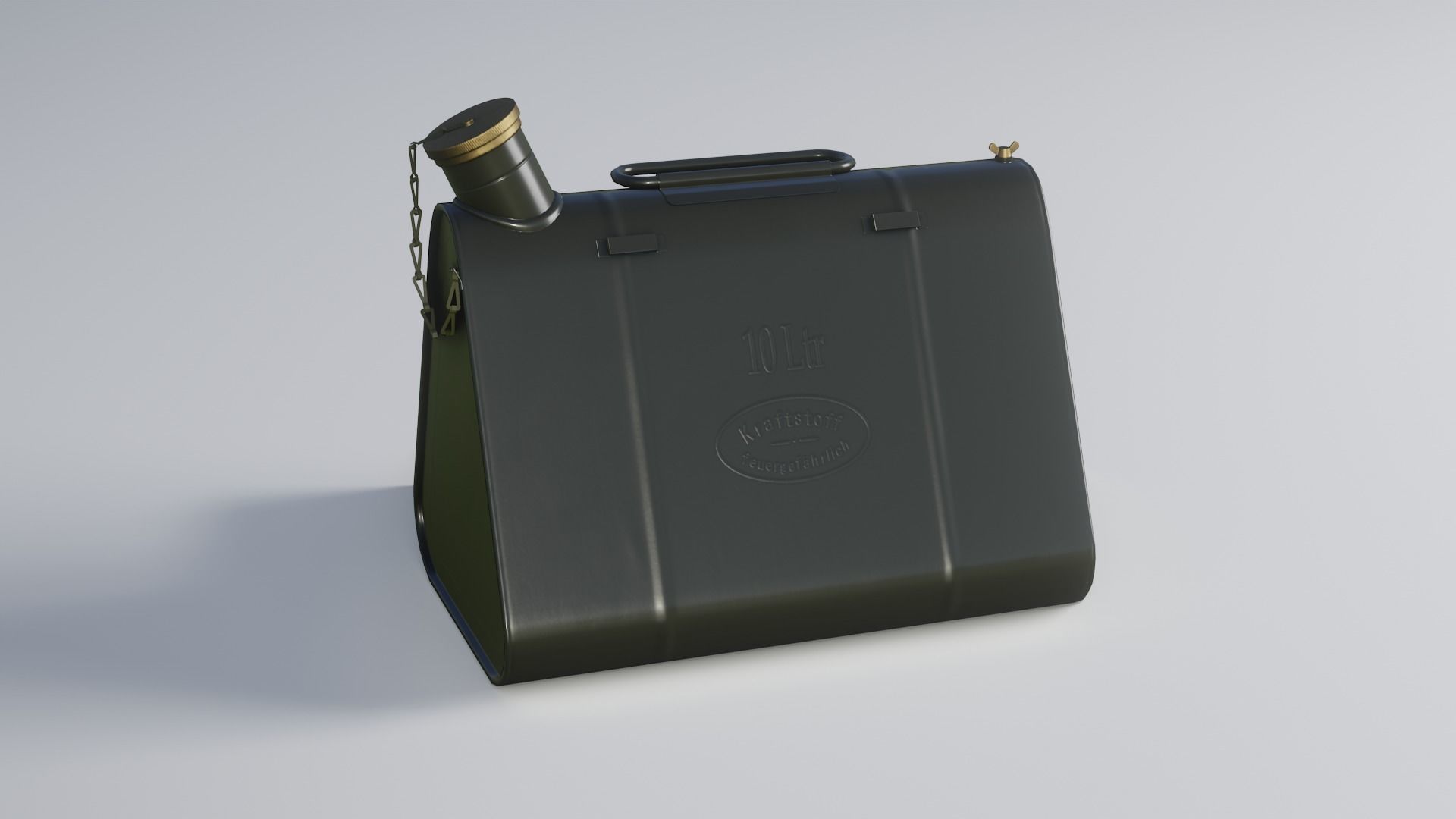 German triangular canister Low-poly 3D model_4