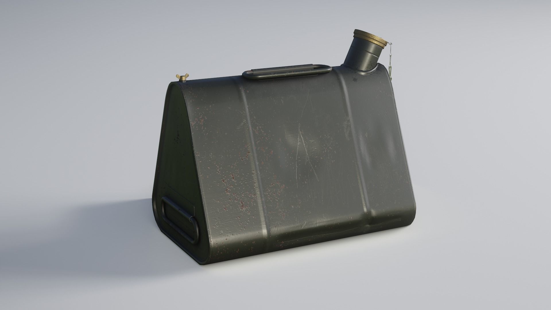 German triangular canister Low-poly 3D model_3