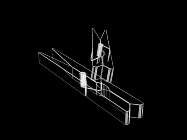 Wooden clothespins Low-poly 3D model_1