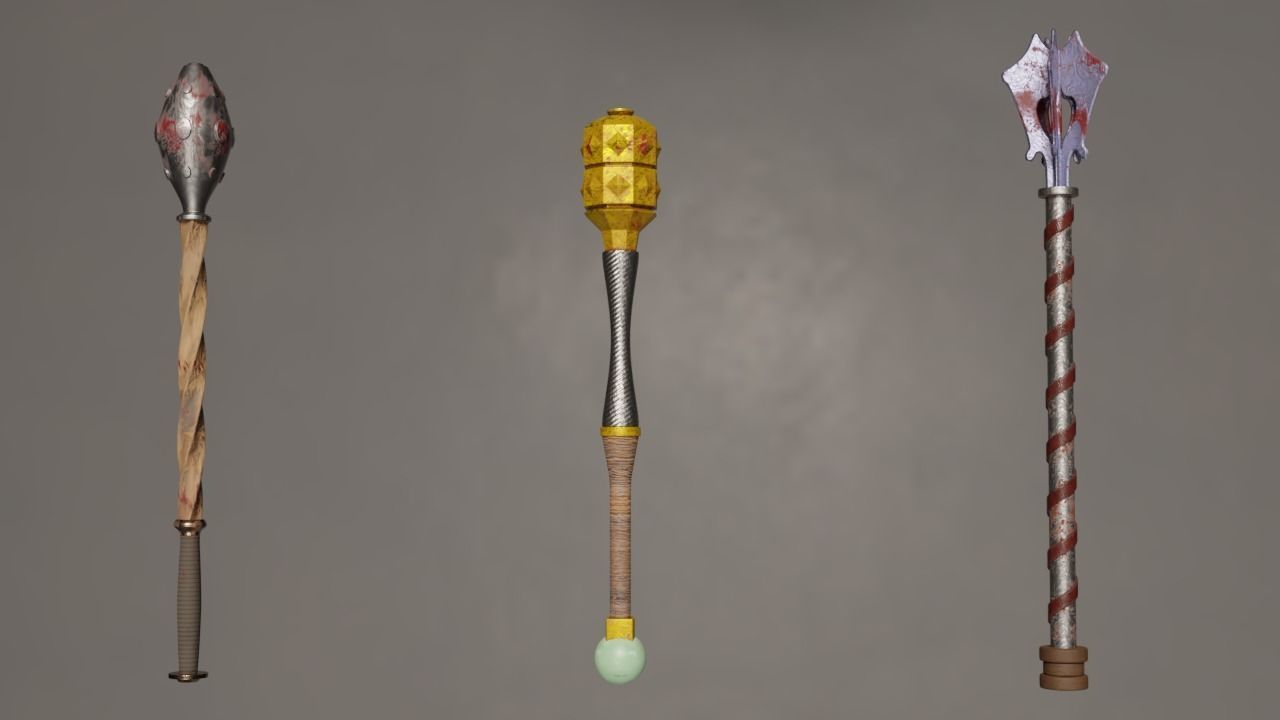 War Maces 3D model CGTrader