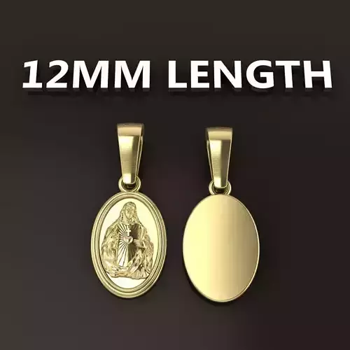 Oval Antique Jesus Christ Pendant 12mm Length