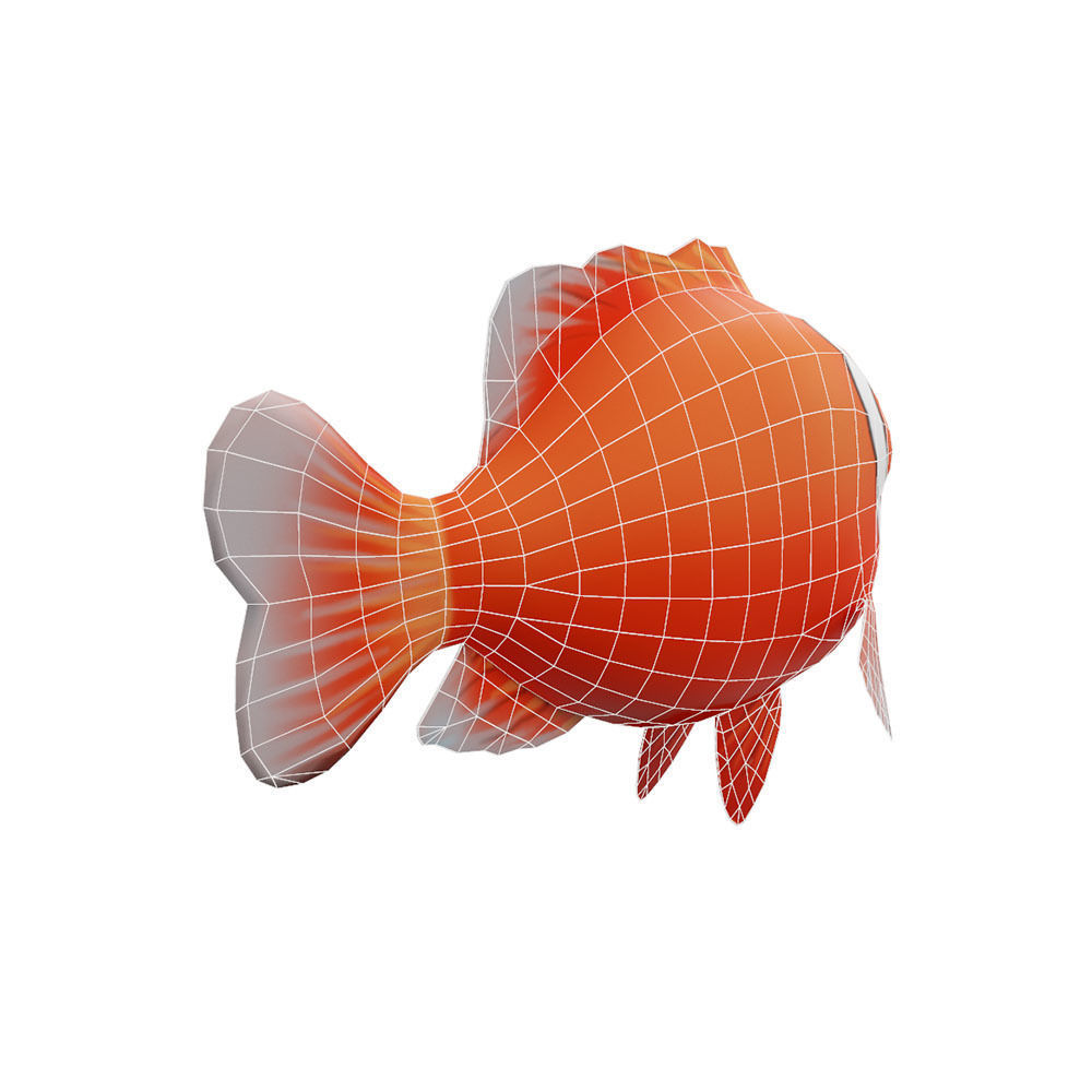 Tomato Clown Fish Cartoon  Animated Low-poly 3D model_5