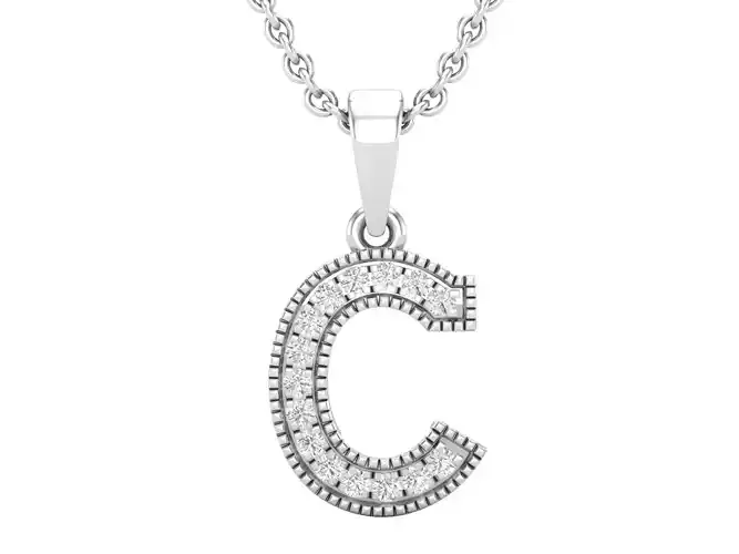 Alphabet - C Diamond pendant
