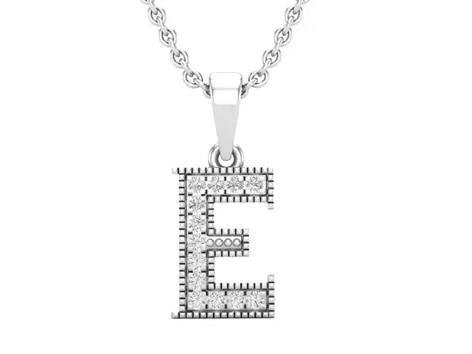 Alphabet - E Diamond pendant