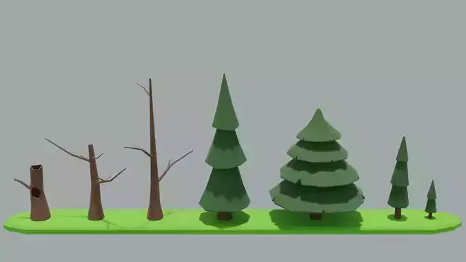 Low poly trees asset Free low-poly 3D model