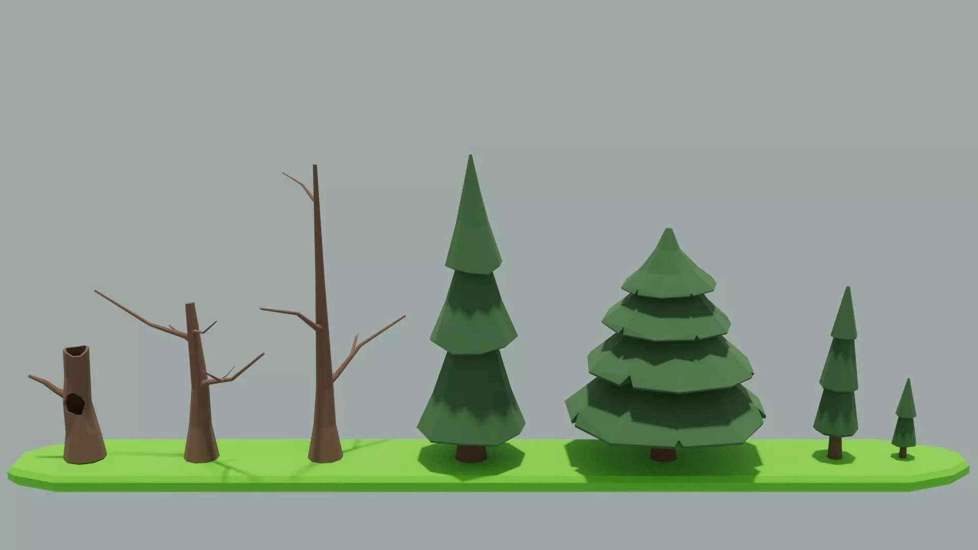 Low poly trees asset Free low-poly 3D model_0