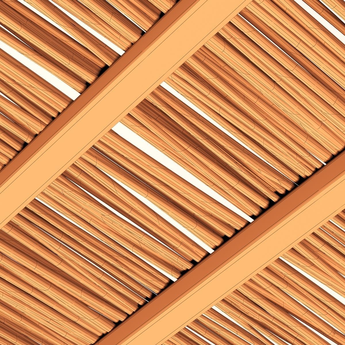 Ceiling wood sang thin branch n1 3D model_22