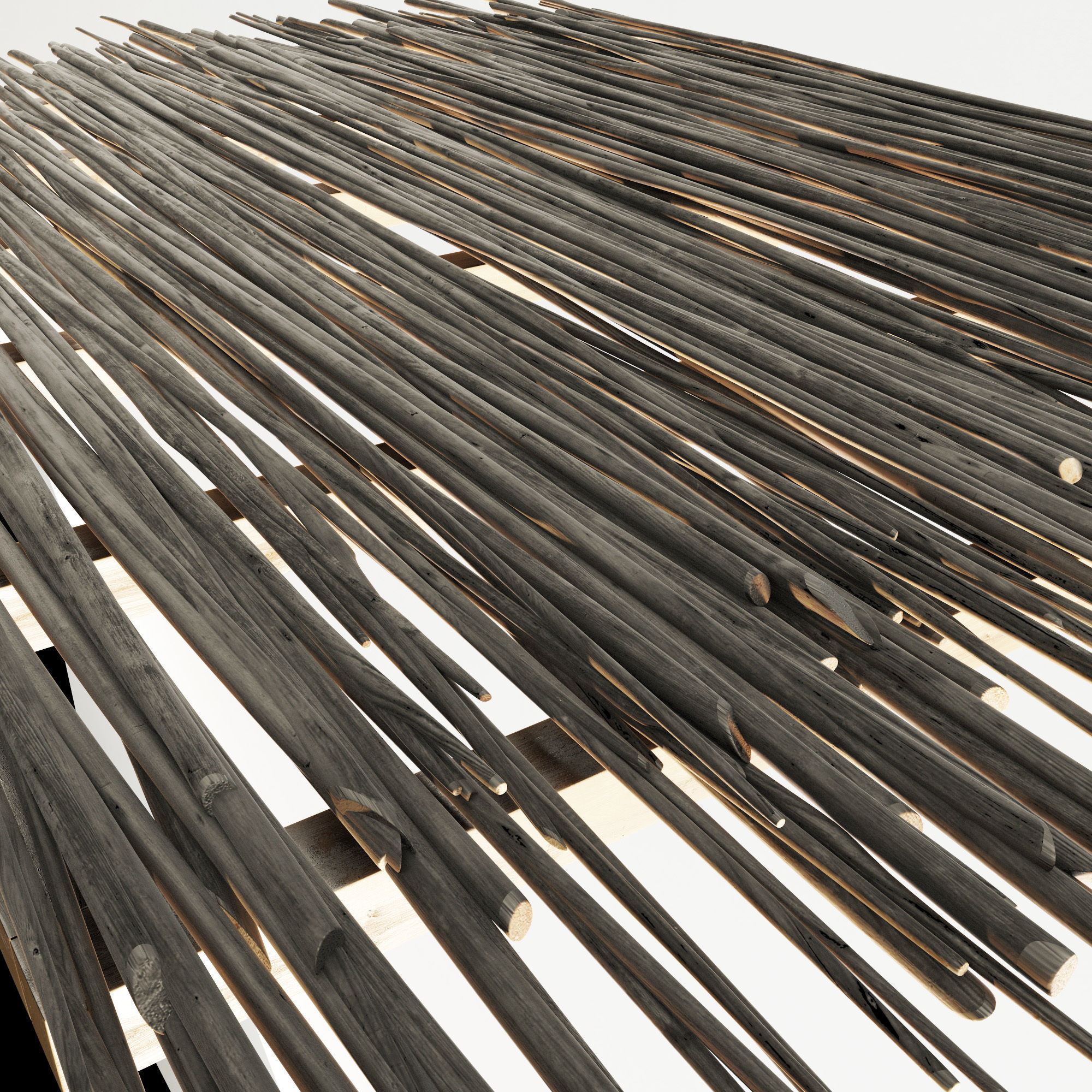 Ceiling wood sang thin branch n1 3D model_14