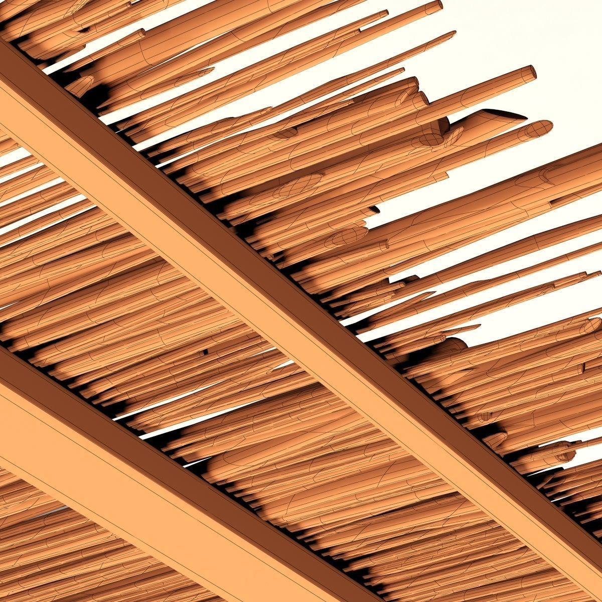 Ceiling wood sang thin branch n1 3D model_25