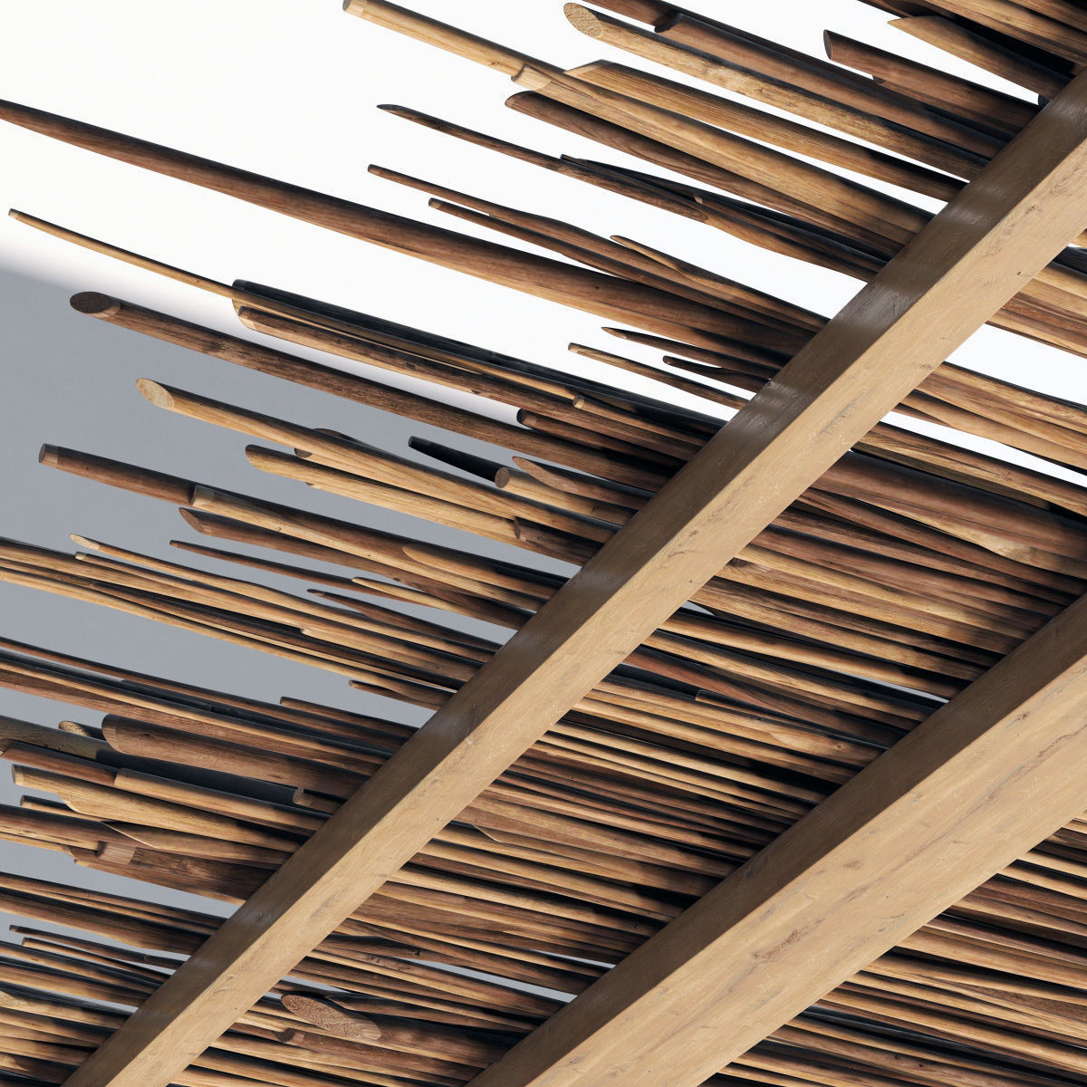 Ceiling wood sang thin branch n1 3D model_10
