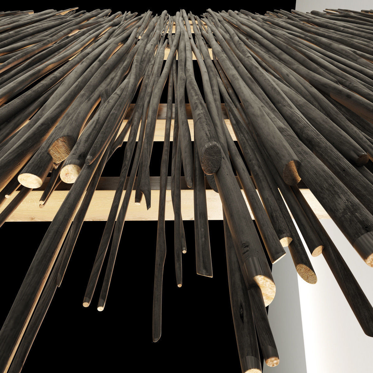 Ceiling wood sang thin branch n1 3D model_16