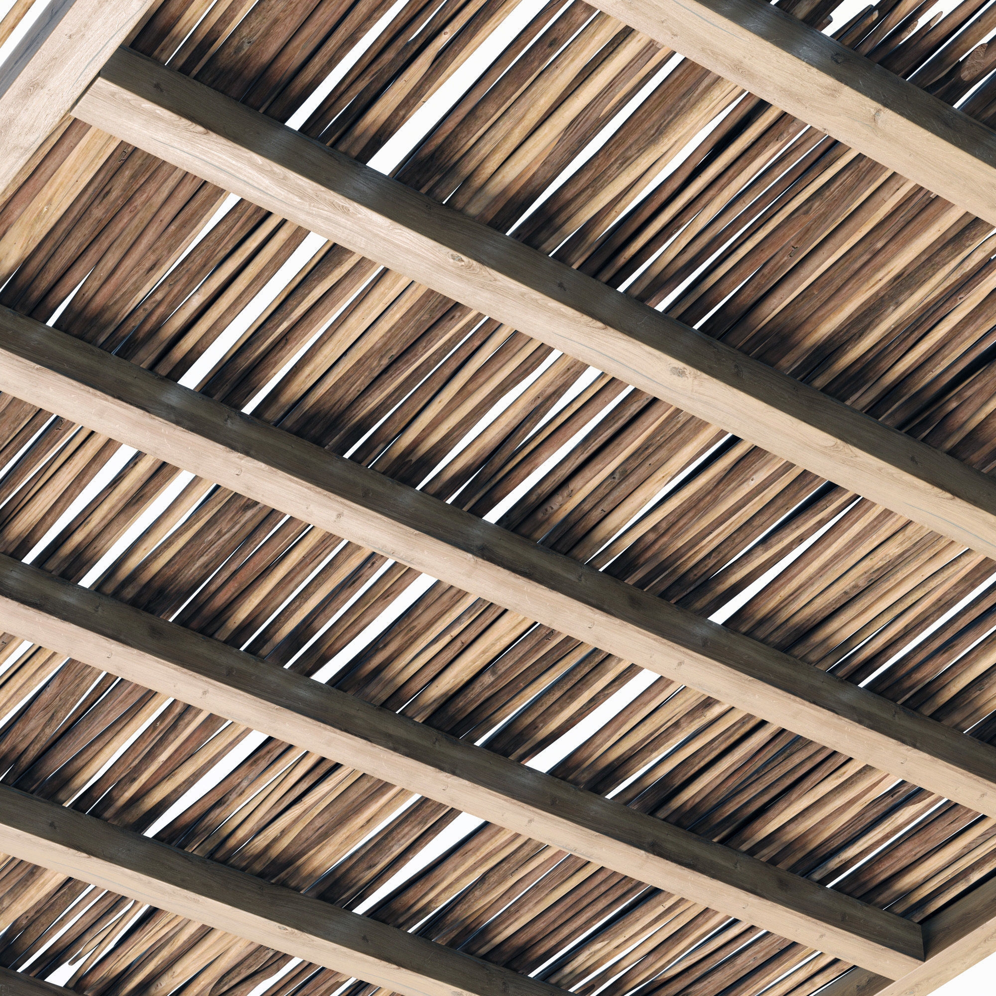 Ceiling wood sang thin branch n1 3D model_8