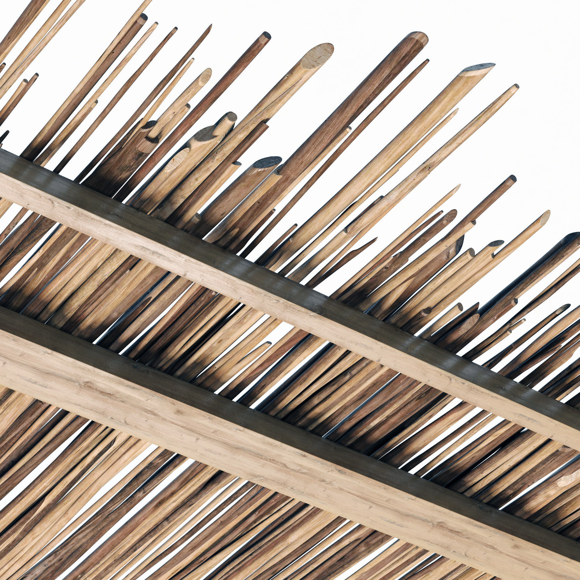 Ceiling wood sang thin branch n1 3D model_7