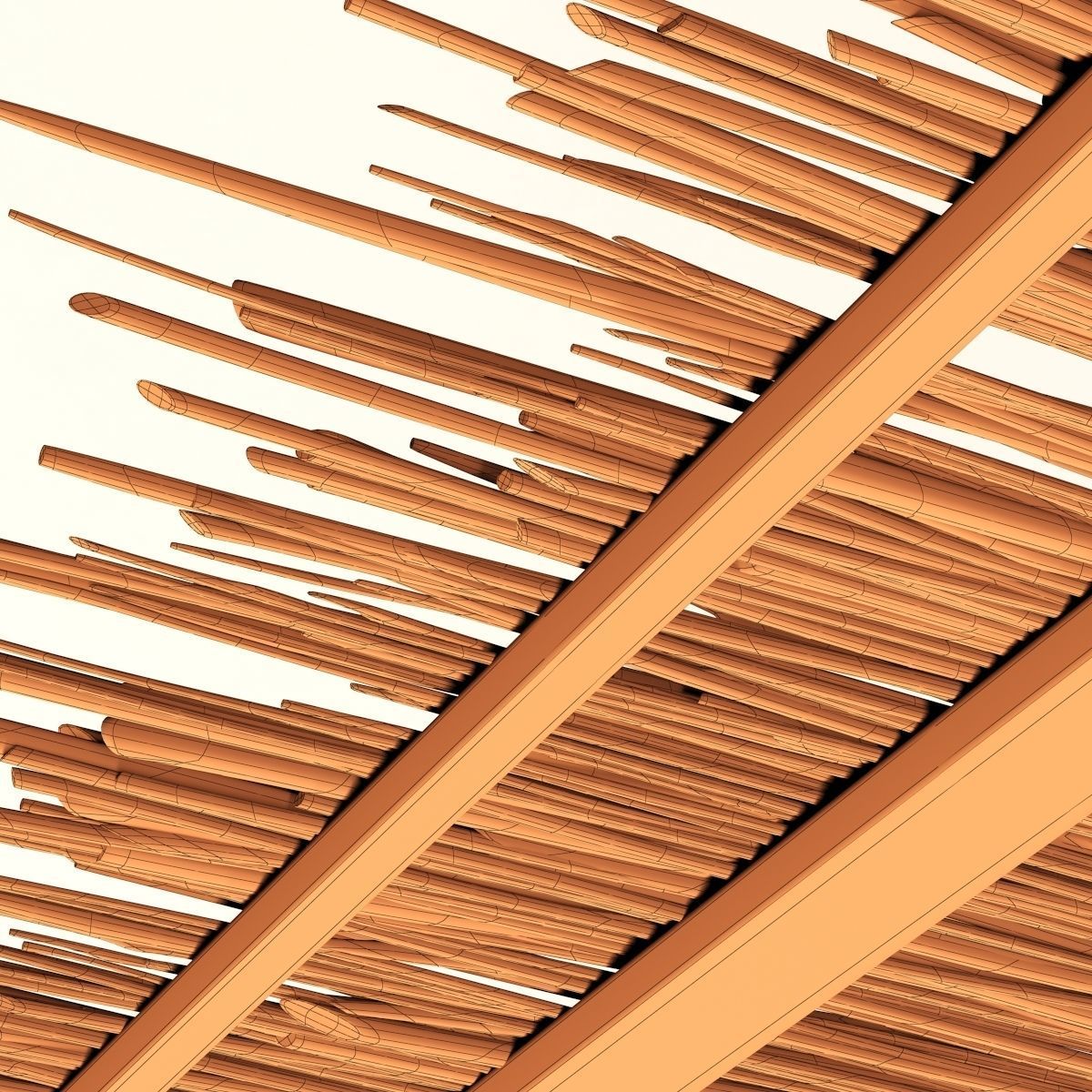 Ceiling wood sang thin branch n1 3D model_26