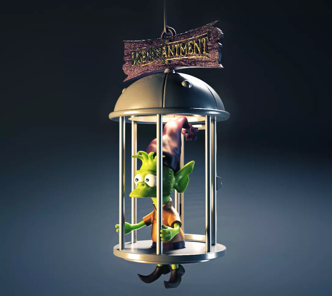 Elfo cage diorama - Disenchantment 3D print model_0