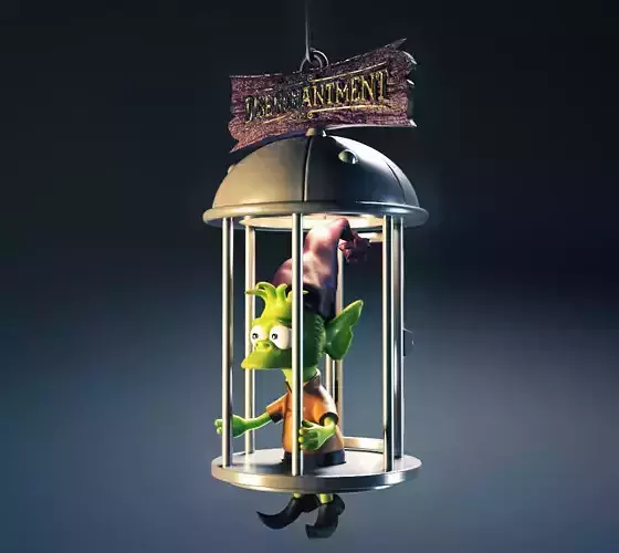 Elfo cage diorama - Disenchantment 3D print model