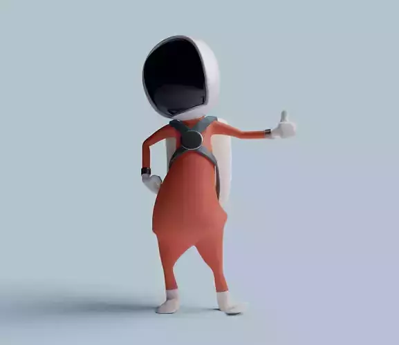Rigged Cartoon Space Man Character 3D model