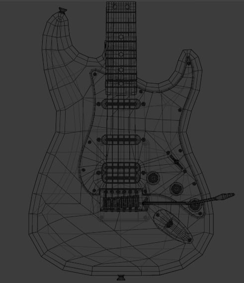 Electric Guitar Stratocaster HSS 3D model_36