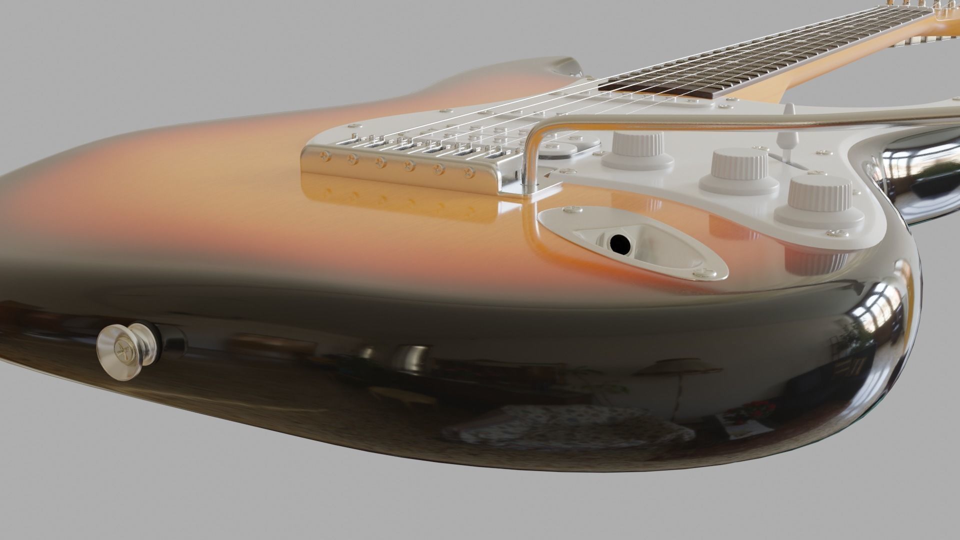 Electric Guitar Stratocaster HSS 3D model_2