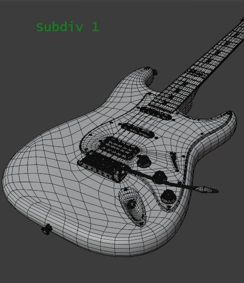 Electric Guitar Stratocaster HSS 3D model_44