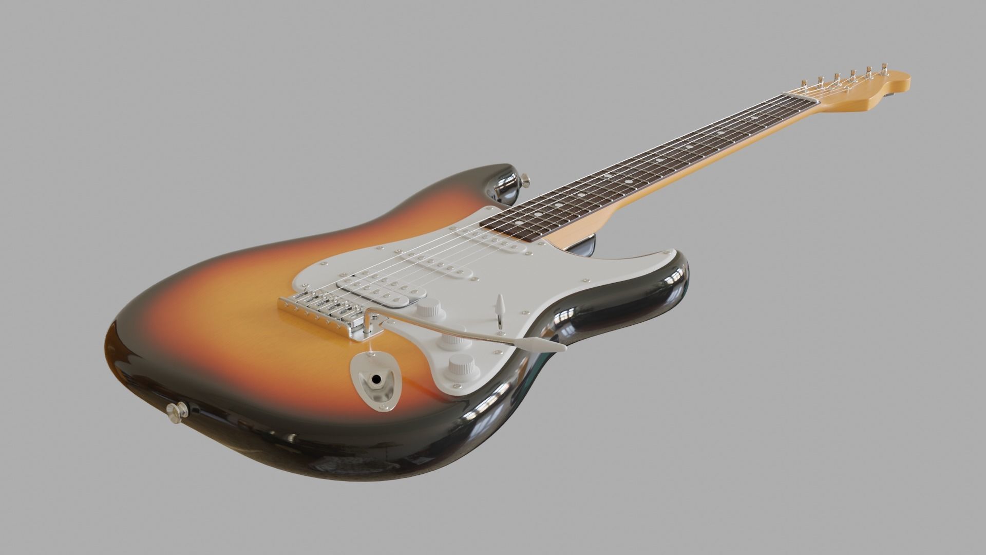 Electric Guitar Stratocaster HSS 3D model_0