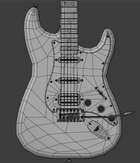 Electric Guitar Stratocaster HSS 3D model_31