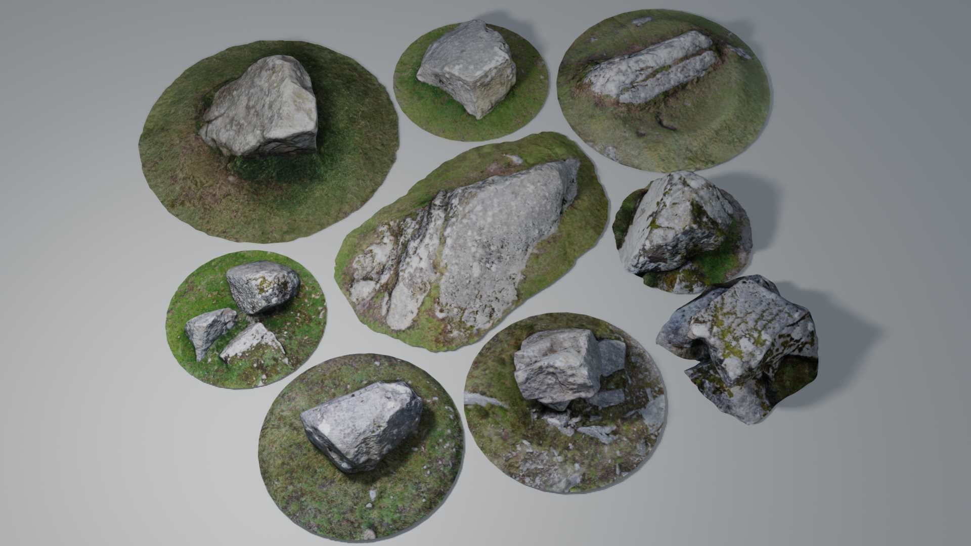 Photo-Scanned Rock Collection Moorland Stones Boulders Low-Poly Low-poly 3D model_1