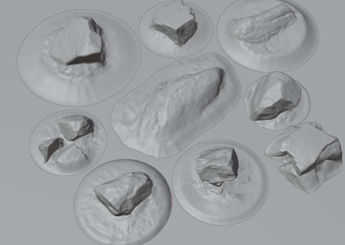 Photo-Scanned Rock Collection Moorland Stones Boulders Low-Poly Low-poly 3D model_3