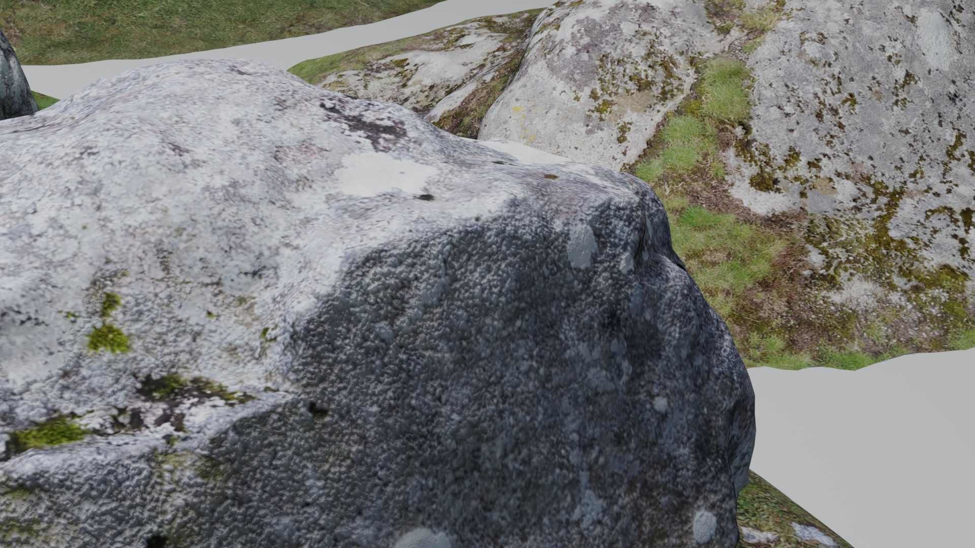 Photo-Scanned Rock Collection Moorland Stones Boulders Low-Poly Low-poly 3D model_2