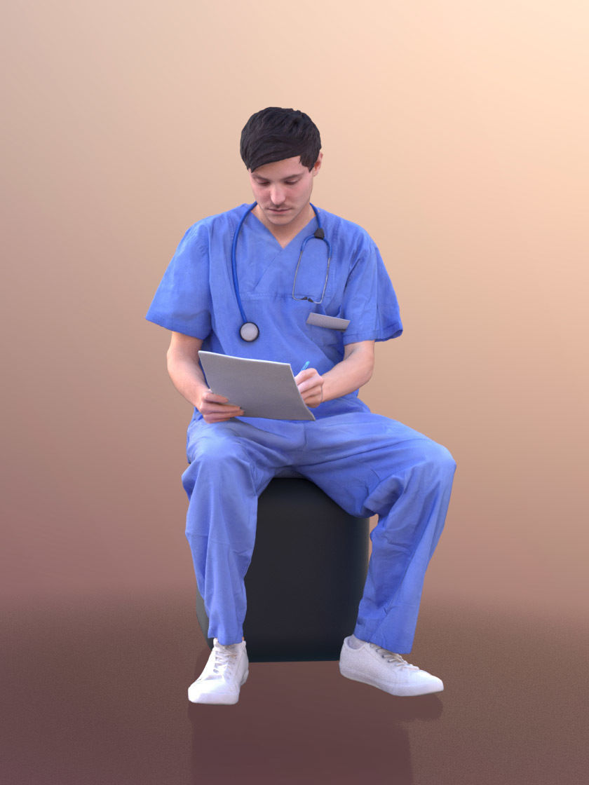 1009 - Medical Bundle Doctors Nurses Patients Hospital Staff 3D Model Collection_31