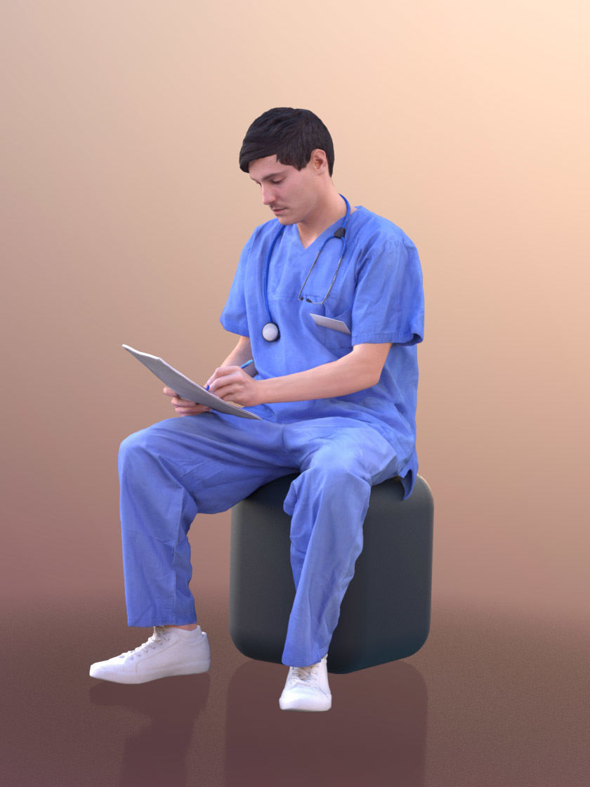 1009 - Medical Bundle Doctors Nurses Patients Hospital Staff 3D Model Collection_32