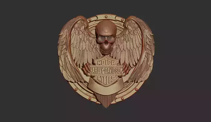 Skull and Wings Harley Davidson
