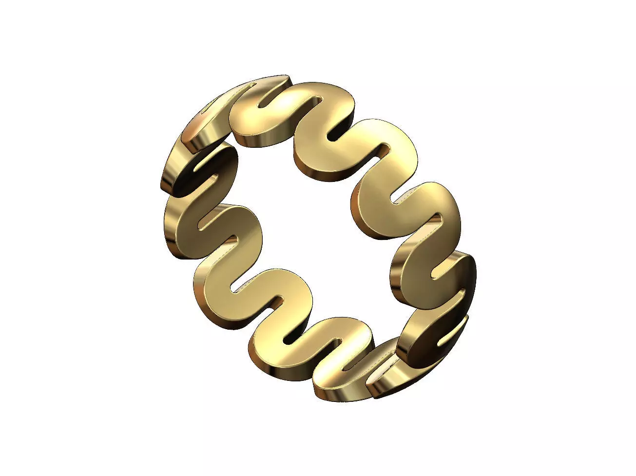 Chunky rounded serpentine pattern band US size 4to13 3D print model_0